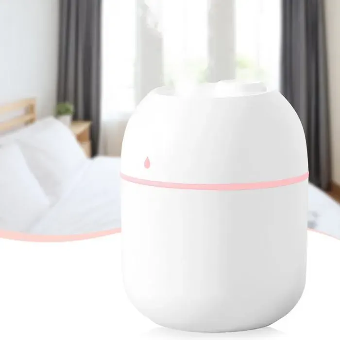 Mini Humidificateur d’Air USB 220ML Blanc - Brumisateur Silencieux 2 Modes avec Veilleuse LED pour Chambre Bureau Voiture VITDIPY