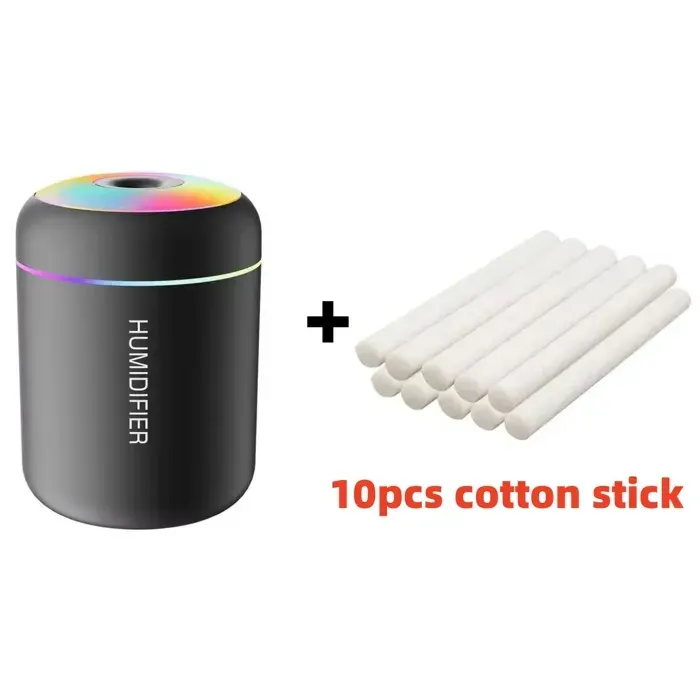 Mini humidificateur dair électrique USBdiffuseur darômessupporter ficateur dhuiles essentiellesbrumisateur - Black 10 filters