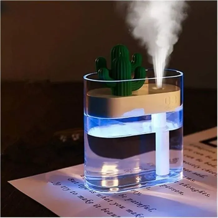 Mini humidificateur USB design cactus 160ml diffuseur dhuiles essentielles