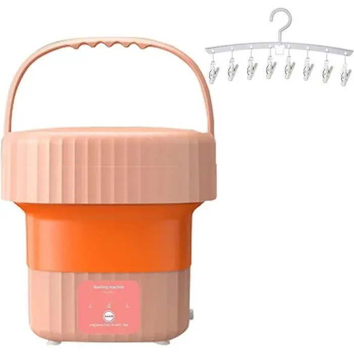 Mini lave-linge - HJ - 09 - Pliable - 0 9 kg - 10 W - Orange MINI LAVE-LINGE – MINI MACHINE