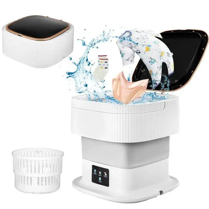 Mini lave-linge portable 10L pliable idéal pour voyage camping et petits espaces comme le studio