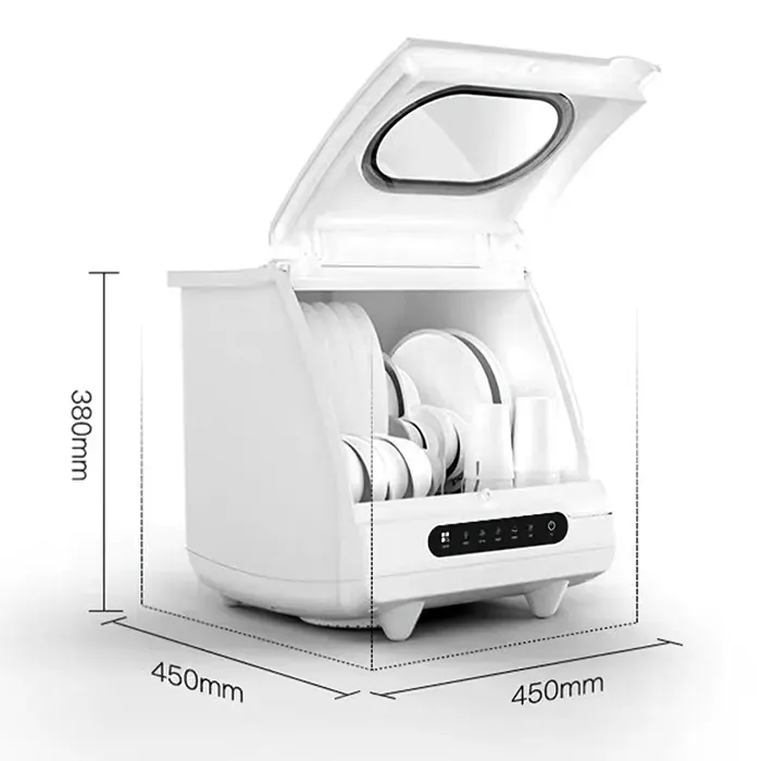Mini lave-vaisselle de table avec5 programmes lavage rapide lavage puissant lavage des fruits et légumes séchage et