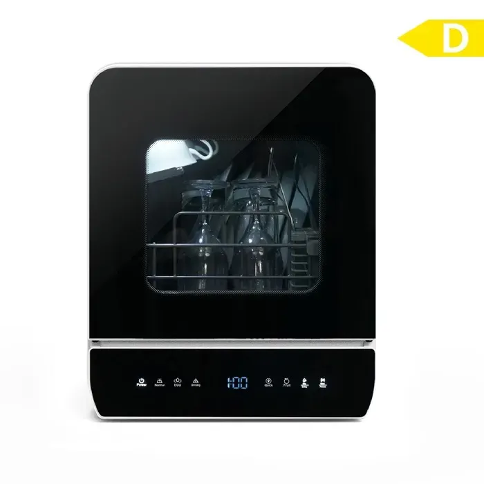 Mini Lave-Vaisselle Pose Libre avec 4 Couverts 6+2 Programmes Réservoir deau 5 L Écran LED Noir