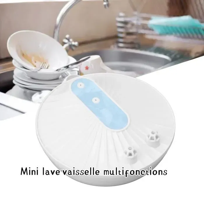 Mini Lave-vaisselle Ultrasonique - Vvikizy - Multifonctionnel - Blanc/Bleu - 12W - 150 x 65mm