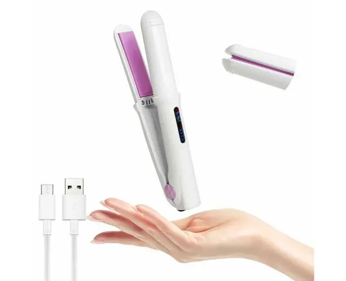Mini lisseur à cheveux sans fil petit fer plat de voyage pour cheveux courts fer à friser portable avec plaques flottantes en