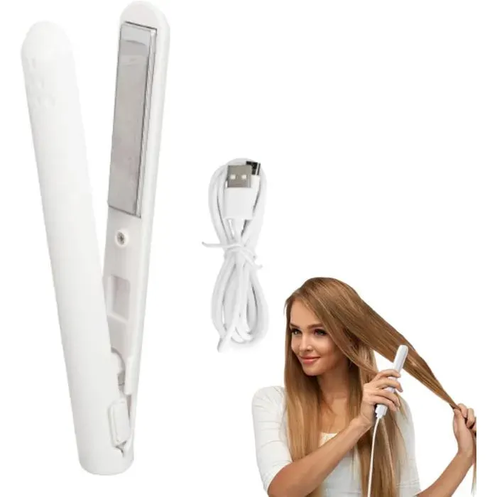 Mini Lisseur à CheveuxFer à Lisser sans FilFer à Lisser Même à Température ConstanteFer Plat Portable pour Frange de Cheveux