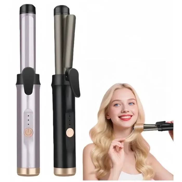 Mini lisseur boucleur sans fil 28mm - 3 niveaux de température léger et portable adapté aux cheveux fins et épais