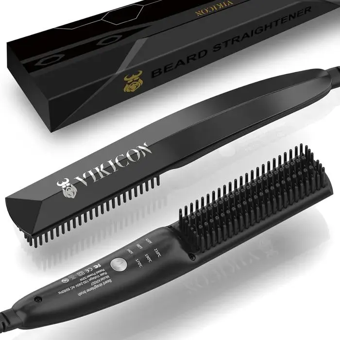 Mini Lisseur Cheveux Brosse Rapide Des Années 30Lisseur Chauffant Peigne À Cheveux Ionique Pour Coiffer Une Barbe Longue Et Courts
