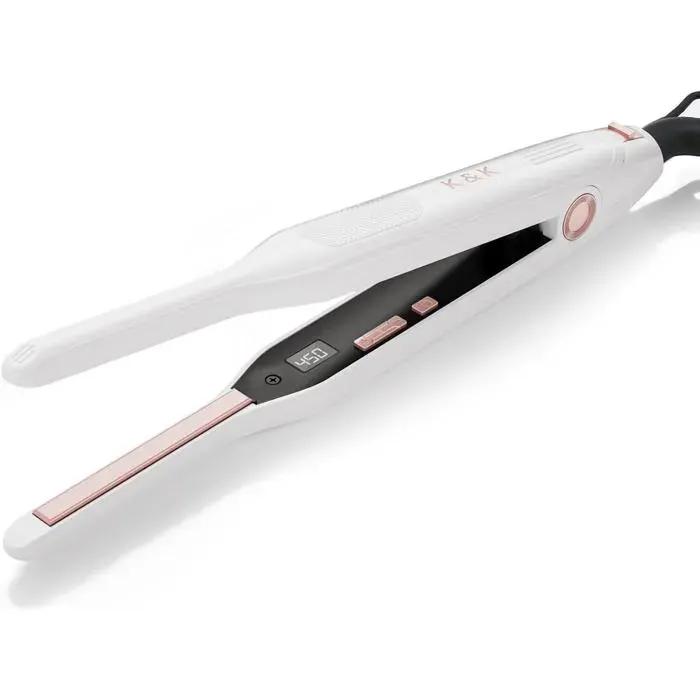 Mini Lisseur Cheveux Courts 2 En 1Fer À Lisser Et BoucleurPour Frange Et BarbeChauffage Rapide 15S232°CDouble Tension