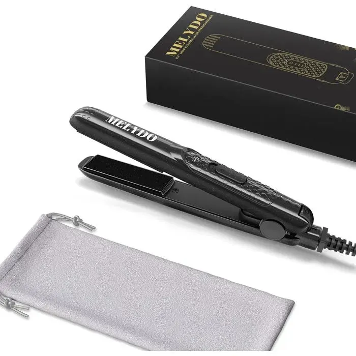 Mini Lisseur Cheveux Professionnel 2 En 1 - Fer À Lisser Et Boucler Portable Voyage Plaques Céramique 210°C Chauffage Rapid[LL2]