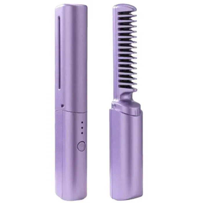 Mini lisseur Cheveux Rechargeable lisseur de Voyage Portable lisseur sans Fil avec 3 Niveaux Peigne lisseur C PRODUIT DE PERMANENTE