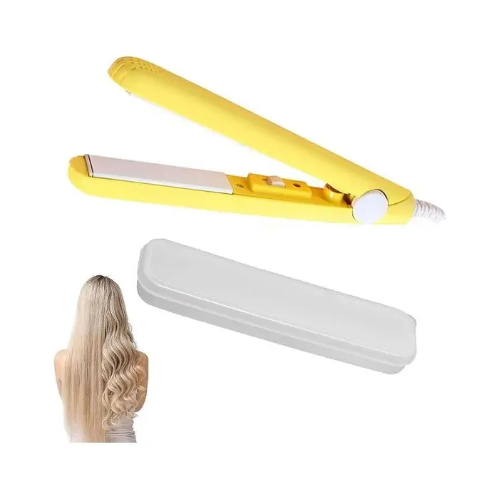 Mini lisseur et fer à boucler 2 en 1 en céramique - Lisseur de voyage professionnel pour tous types de cheveux