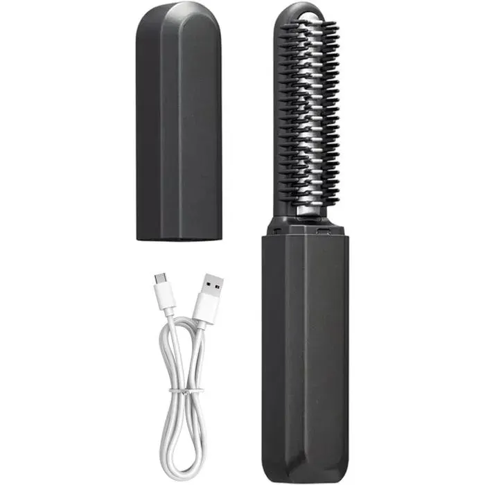 Mini lisseur sans fil portable et rechargeable lisse et boucle les cheveux Peigne lisseur sans fil