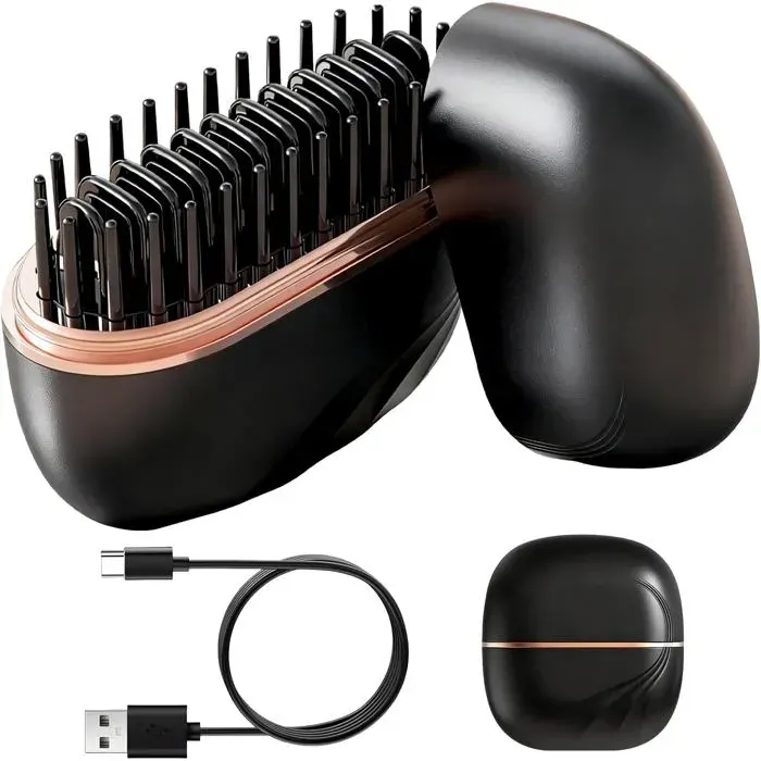 Mini lisseur sans fil - VETOBIOL - Rechargeable et portable - Chauffage rapide 30s — coloris Noire