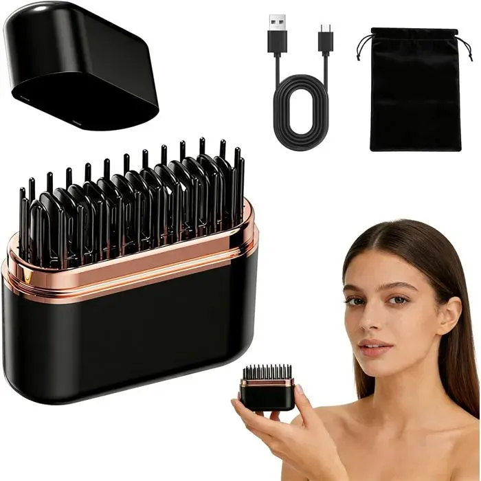 Mini lisseur sans fil - VETOBIOL - Rechargeable - Portable - 3 températures: 160°C 180°C 200°C