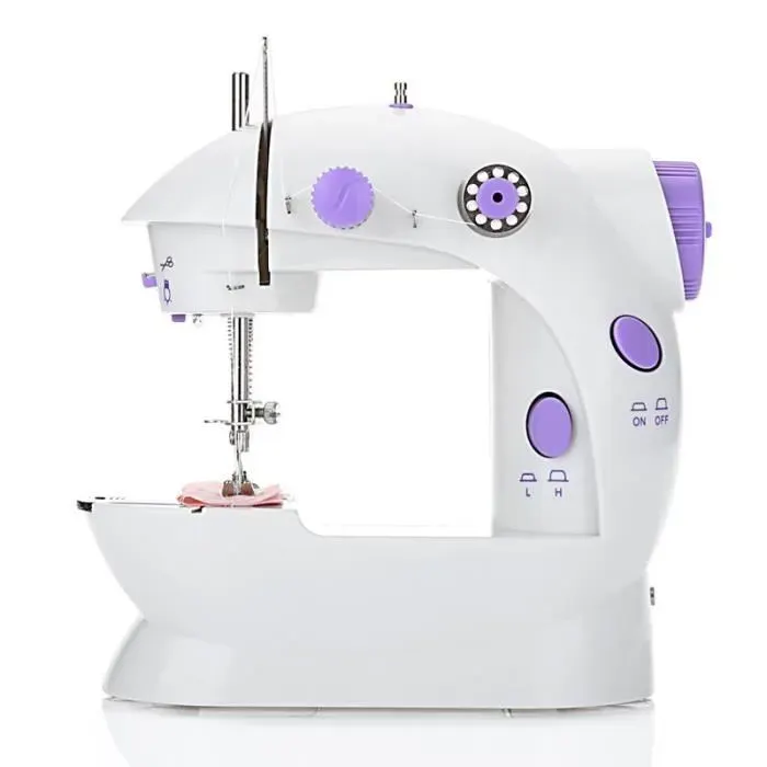 Mini Machine À Coudre Électrique Portable - SODIAL - Double Fil et Double Vitesse - Prise UE - Blanc et Violet