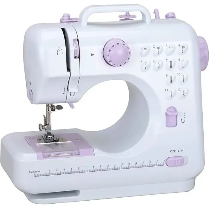 Mini Machine à Coudre lectrique 12 Types de Points différents，Couture Automatique avec la lumière，Tiroir caché