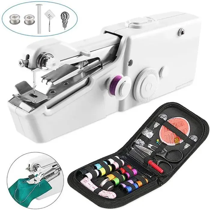 Mini machine à coudre machine à coudre portative à la main portable Machine à coudre utilitaire de couture à brancher rapide