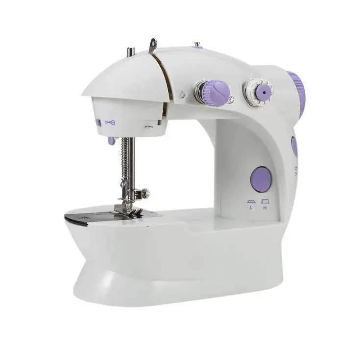 Mini Machine à Coudre Portable Domestique - OUTAD - Point de chaîne - Vitesse réglable - Violet et Blanc