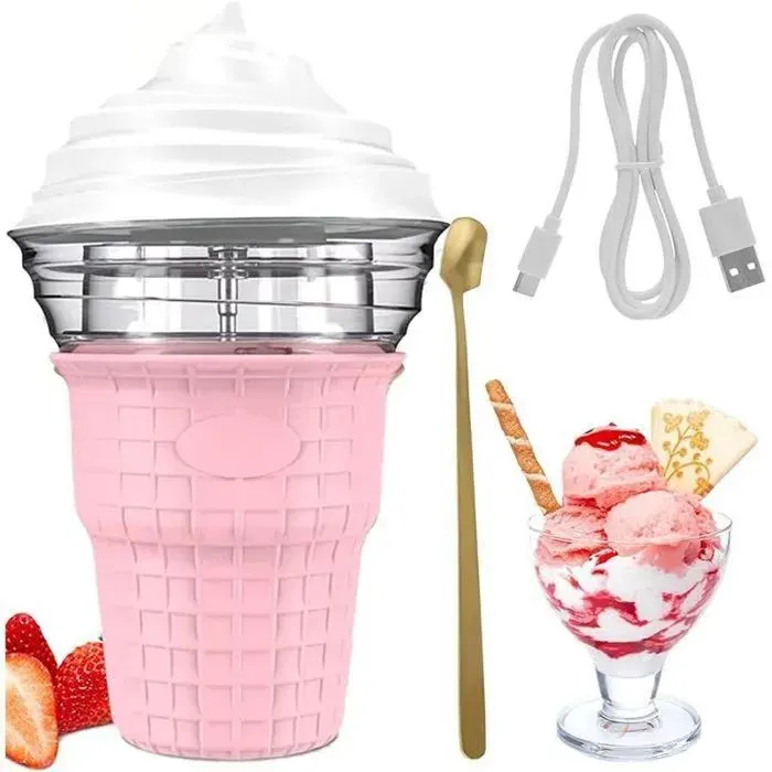 Mini Machine à Glace Électrique pour Enfants 450 ML Rose pink SORBETIERE SORBETIERE