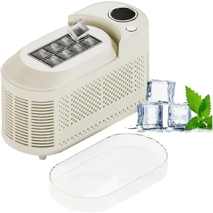 Mini machine à glaçons 120W – double mode (creux/solide) 8 glaçons en 10–15 min 40 dB