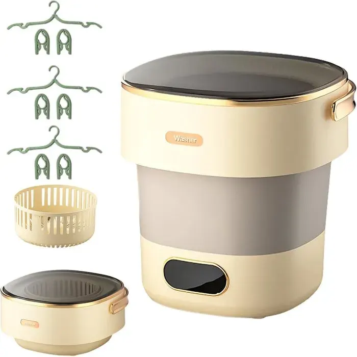 Mini Machine À Laver 15 L - Portable - Avec Essoreuse - 25 Kg - Pliable - Pour Vêtements De Bébé Sous-Vêtements Camping - Petite