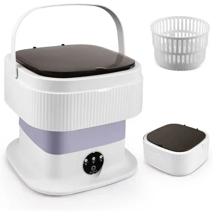 Mini machine à laver de camping 10l Pliable - Petite Avec essoreuse - Nettoyage en profondeur des sous-vêtements vêtements ODIPIE