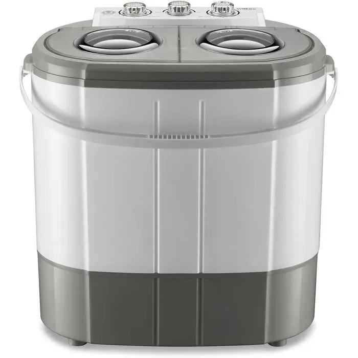 Mini machine à laver et sécher 3 kg/2 kg - 60 x 36 x 60 cm - 230 W / 135 W - 220 V / 50 Hz - polypropylene - idéale camping — coloris Gris