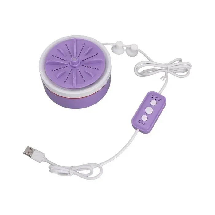 Mini machine à laver - Nettoyeur portable - Lavage du linge - Alimentation USB - 15 x 11 x 7 cm - Violet