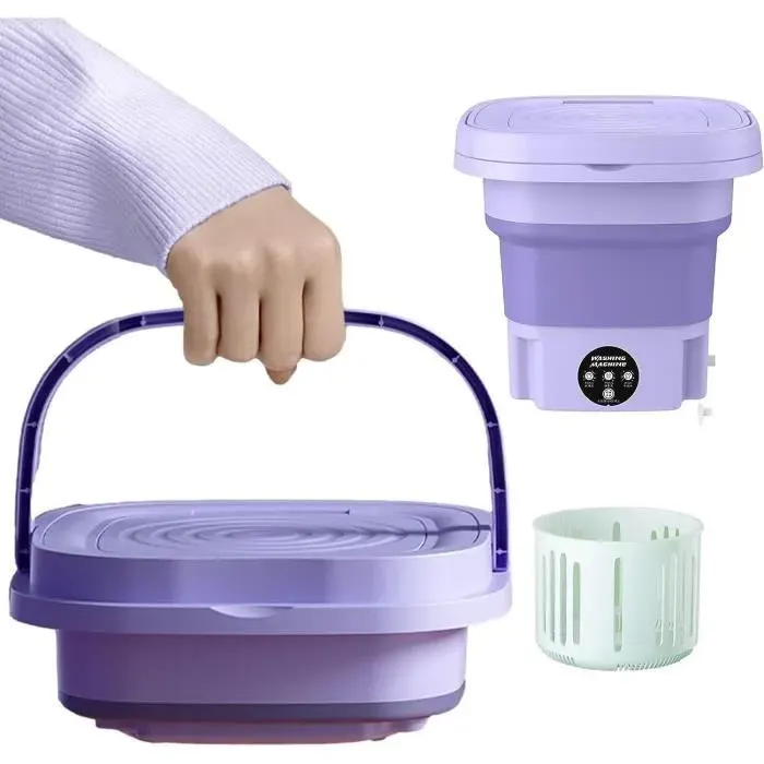 Mini Machine A Laver Pliable Portable 8L Mini Lave-Linge Réutilisable Pour Sous-Vêtements Et Chaussettes Machine À Laver [H89]