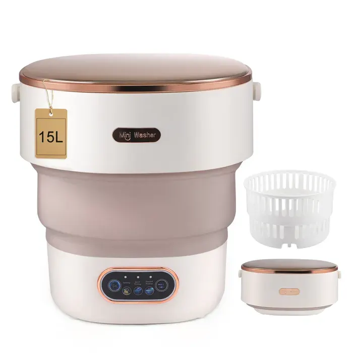 Mini machine à laver portable 15 L avec panier dessorage pliable pour sous-vêtements vêtements de bébé et petits vêtements