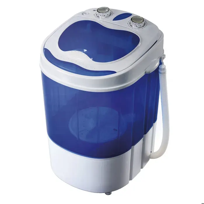 Mini Machine à Laver Portable avec Centrifugeuse pour Camping et les Voyages Briebe WM1111 150W Blanc/Bleu
