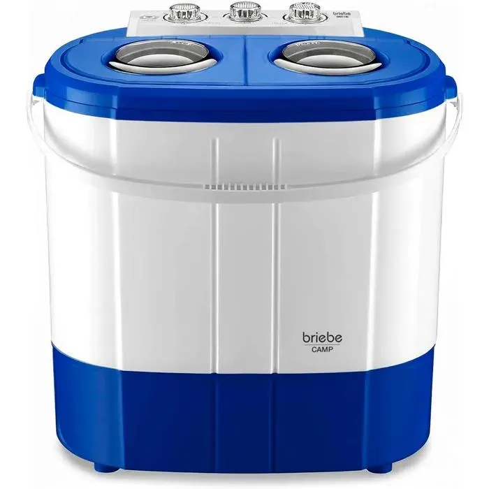Mini Machine à Laver Portable Camping 3Kg Lavage 1Kg Centrifugeuse 2 Compartimen Briebe WM1140 190 W Blanc/Bleu