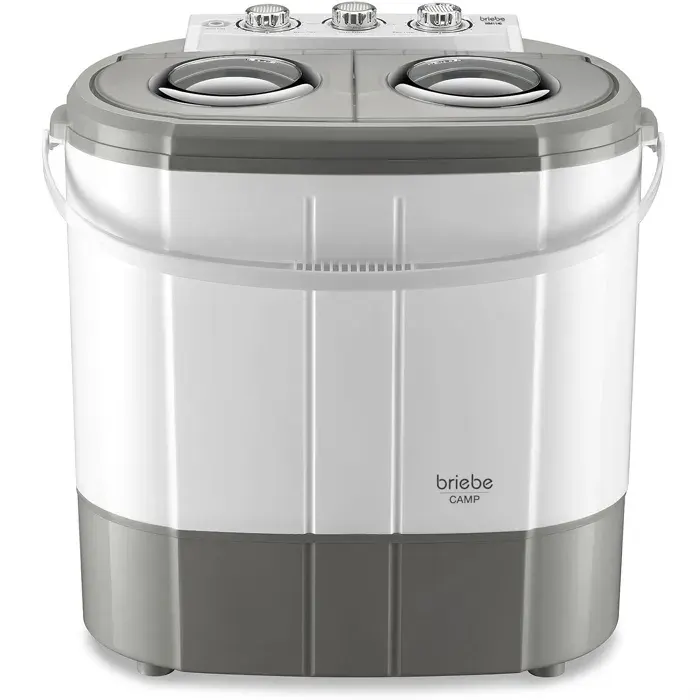 Mini Machine à Laver Portable Camping 3Kg Lavage 1Kg Centrifugeuse 2 Compartimen Briebe WM1140 190 W Blanc/Gris