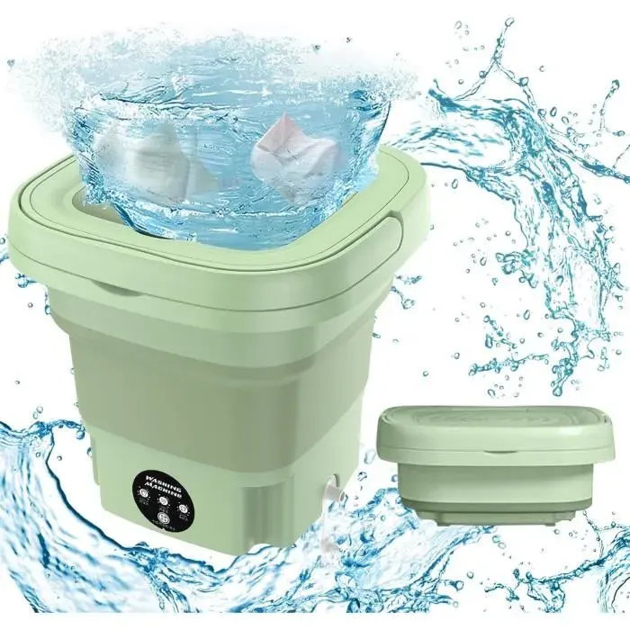 Mini machine à laver portable - PRUMYA - Modèle pliable - Capacité 8L - Essorage doux - Idéale pour voyages