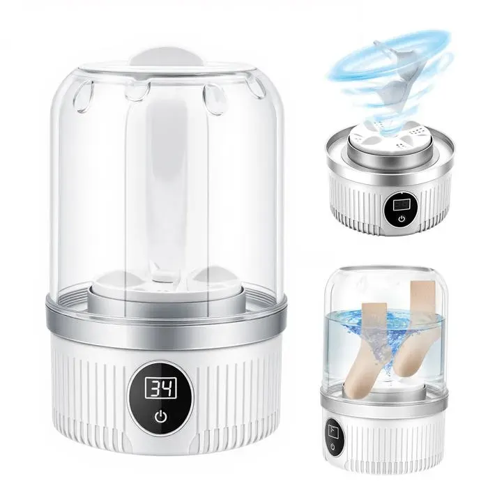Mini Machine à Laver Sous-Vêtements 2025 - Sans Fil Rechargeable - Portable - Soutien-gorge/Linge Delicat QIEDOVIEY