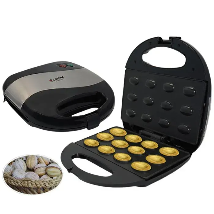 Mini machine à noix domestique 750W Gaufrier Noix électrique Machine à pâtisserie de collations Machine à mini-gâteaux aux noix