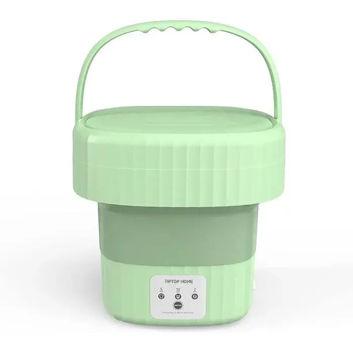 Mini Machine Laver Pliable Lave Linge machine à laver camping 8L pour Chaussettes sous-vêtements ou Petits vert1