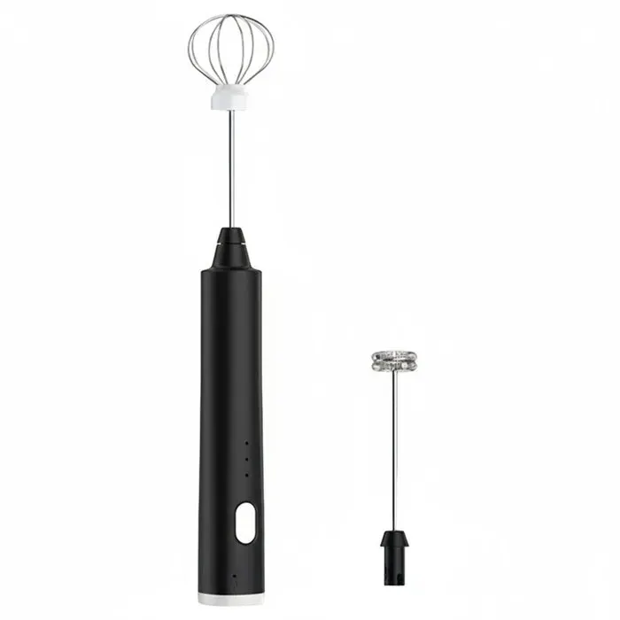 Mini mixeur électrique sans fil – 3 modes – Moulin à café et fouet – Multifonctionnel – Livré avec 2 fouets – Noir