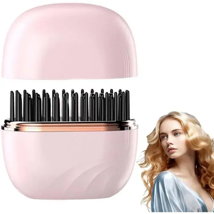 Mini Peigne À Lisser Sans Fil Mini Fer À Lisser Pour Femme À Lisser Portable Rechargeable Peigne Chaud À Chauffage Rapide Pour