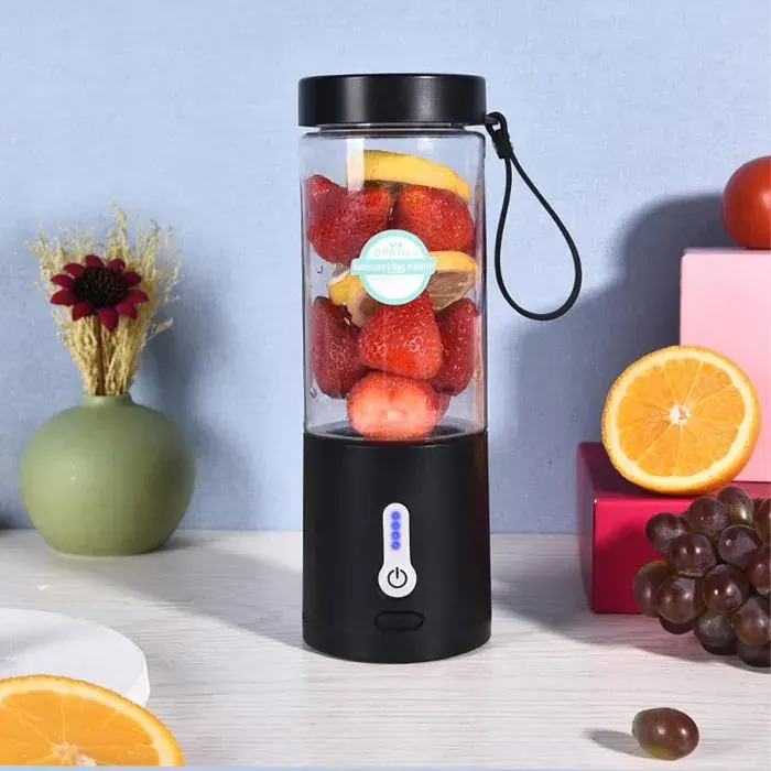 Mini Presse-Agrumes Portable Rechargeable Par Usb - Mini Mélangeur De Fruits - 530 Ml - Noir