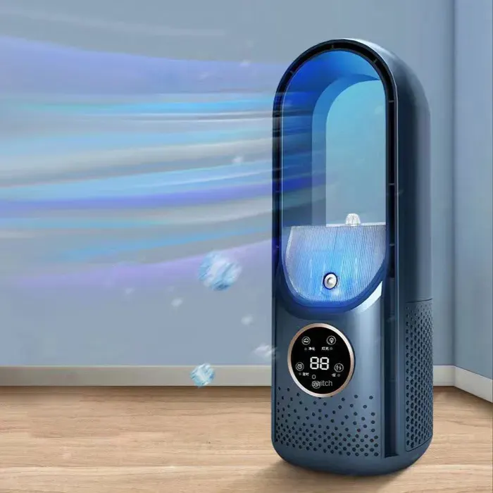 Mini Rafraîchisseur dAir –Ventilateur de Table 6 Vitesses avec Humidificateur 100ml - Silencieux – Pour Bureau Chambre Étudiant
