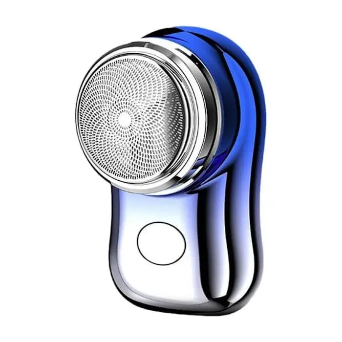 Mini rasoir électrique électrolytique rechargeable par USB pour hommes barbe humide visage son dégradé bleu QIEDOVIEY