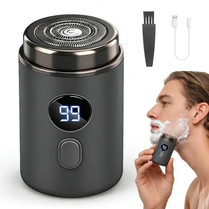 Mini Rasoir Électrique Homme 1 Pièce - Portable Étanche Rechargeable Sec Humide - Pour Maison Voyage Dupcheliry