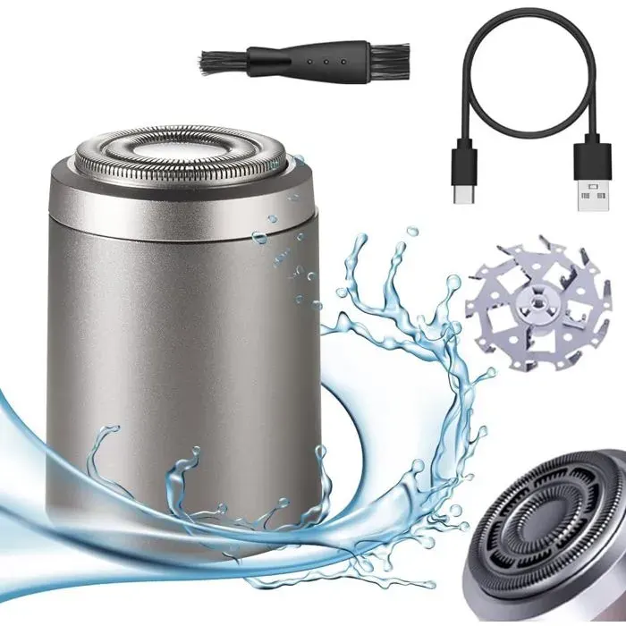 Mini Rasoir Électrique Homme Argent - 1 pièce argent universel - rasoir homme poche 2 en 1 tondeuse rasage voyage - homm Aucunely