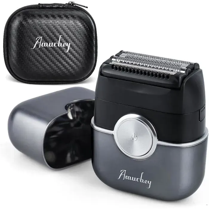 Mini Rasoir Électrique Homme IPX7 avec Tondeuse & Écran LCD - Compact & Étanche