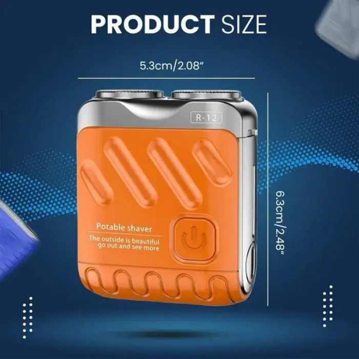 Mini Rasoir Électrique Homme Orange - 1 pièce orange universel - rasoir homme voyage valise design compact etanche - hom .