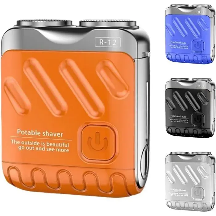 Mini Rasoir Électrique Homme Orange - 1 pièce orange universel - rasoir homme voyage valise design compact etanche - hom Aucunely