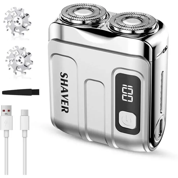 Mini Rasoir Électrique Homme Rasoir Magnétique Électrique De Voyage Écran Lcd Usb Rechargeable Rasoir De Poche Portable Pour Mai