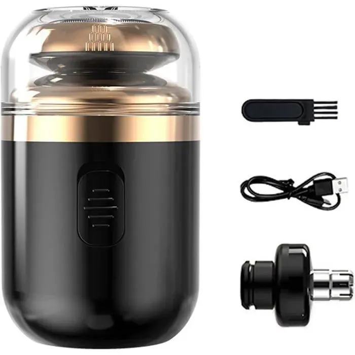 Mini rasoir électrique portable pour homme mini rasoir 2 en 1 avec tondeuse à poils de nez rechargeable par USB RA FILM ALIMENTAIRE